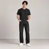 Black HAE D01 Men's Straight Denim