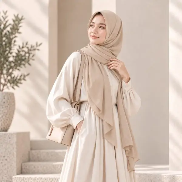 Ivory Beige HAE LUMI Pashmina