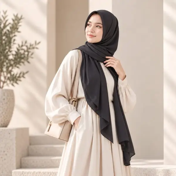 Midnight Black HAE LUMI Pashmina