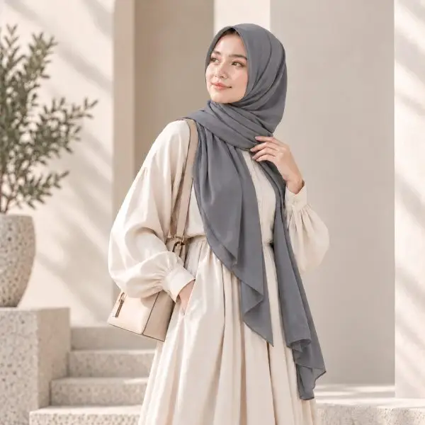 Misty Grey HAE LUMI Pashmina