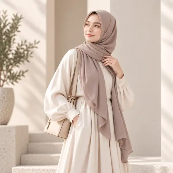 Warm Taupe HAE LUMI Pashmina